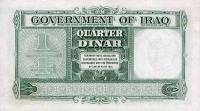 (№1942P-16c) Банкнота Ирак 1942 год "frac14; Dinar" (Подписи: Lord Kennet - Shakir al Wadi)