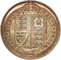 (1890) Монета Великобритания 1890 год 1 шиллинг "Королева Виктория"  Серебро Ag 925  VF