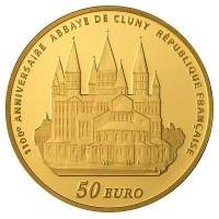 (№2010km1679) Монета Франция 2010 год 50 Euro (1100-летия аббатства Клюни)