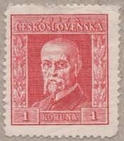 (1925-009a) Марка Чехословакия "Вод. знак (P5-P8)"    Президент Массарик (Стандартный выпуск) III O