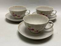 Чайная пара Дулево 3 шт, костяной фарфор, тюльпан