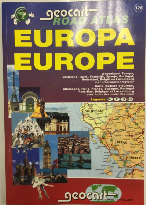 Книга &quot;Road atlas EUROPA&quot; , Бельгия , Твёрдая обл. 256 с. С цветными иллюстрациями