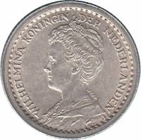 () Монета Нидерланды (Голландия) 1910 год 25  ""   Биметалл (Серебро - Ниобиум)  UNC