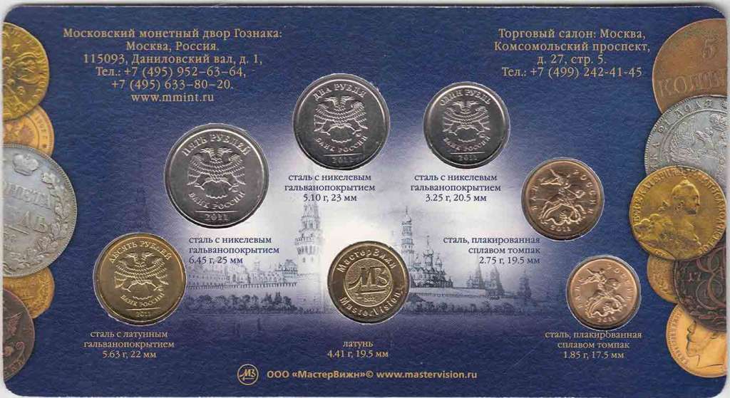 (2011ммд) Набор Россия 2011 год    UNC