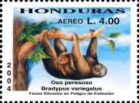 (№2004-1740) Марка Гондурас 2004 год "Bradypus variegatus", Гашеная