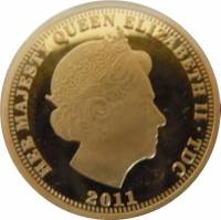 (№2011) Монета Тристан да Кунья 2011 год 2 Crowns (Свадьба принца Уильяма и Кэтрин - золото)