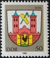 (1985-021) Марка Германия (ГДР) "Зуль"    Герб города II Θ