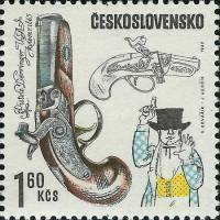 (1969-009) Марка Чехословакия "Пистолеты Дерринджера"    Историческое огнестрельное оружие III Θ