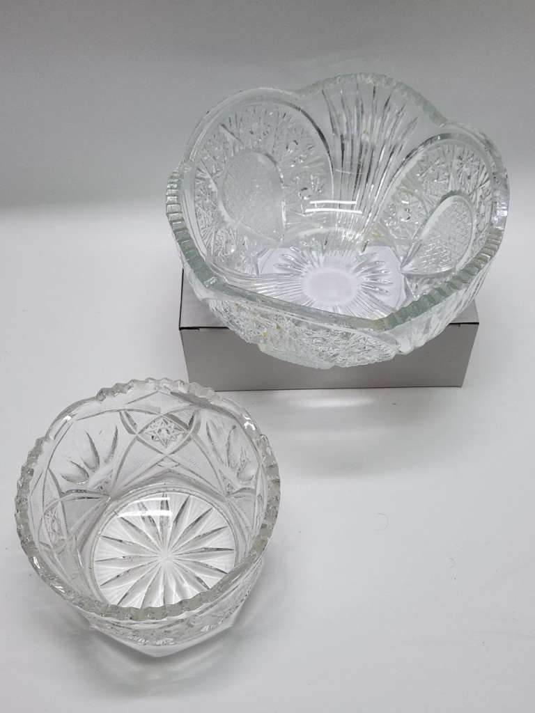 Салатники хрусталь круглые глубокие СССР 2 штуки