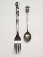 Ложка чайная Волга и Вилка японская коллекционные