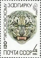1984-015 Марка СССР Снежный барс (Ирбис)  120 лет Москвоскому зоопарку III O