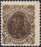 (№1895-92) Марка Сальвадор 1895 год "Генерал Антонио Ezetaoverprinted", Гашеная