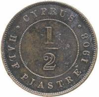 (№1908km11) Монета Кипр 1908 год frac12; Piastre (frac12)