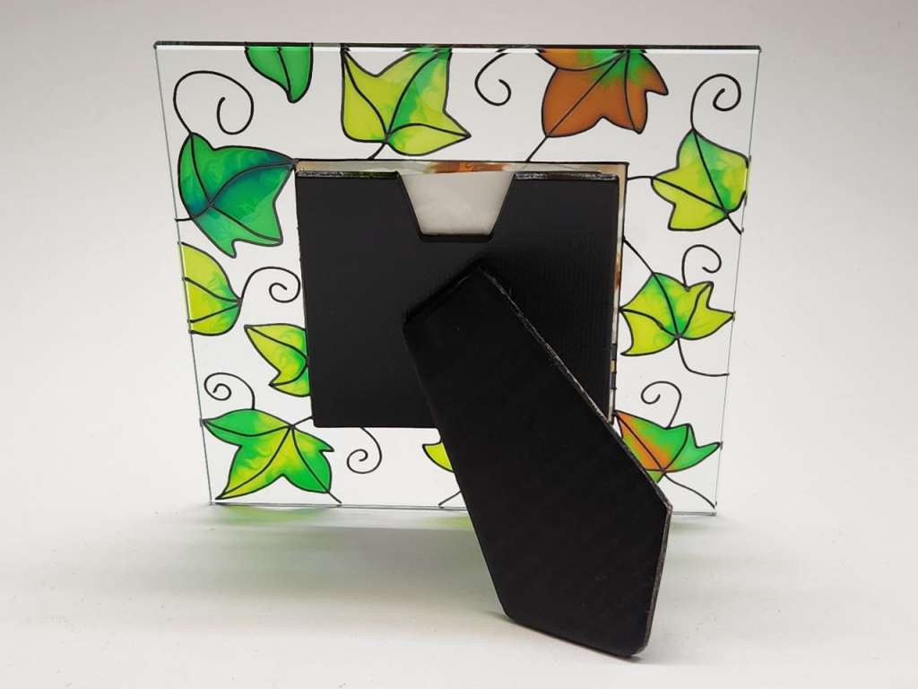 Фоторамка настольная витражное стекло 15х15 см для фото 7,5 х 7,5 см новая