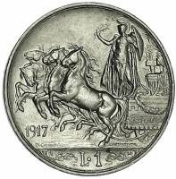 (№1915km57) Монета Италия 1915 год 1 Lira (Квадрига Briosa Расположен)