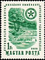 (1964-056) Марка Венгрия "Водопад и лес"    Конгресс лесного союза III Θ