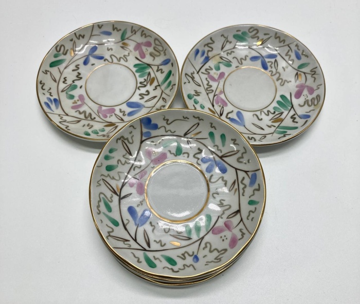 Кофейные блюдца, ЛФЗ, СССР, 6 шт