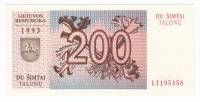 Банкнота Литва 1993 год  200 талонов Олени (Состояние - AU)
