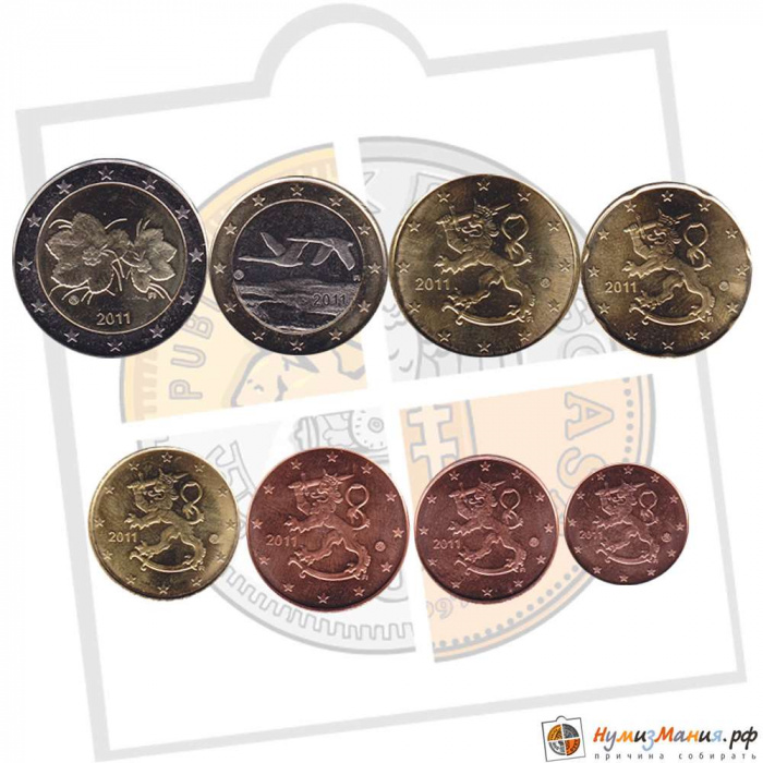 (2011) Набор монет Евро Финляндия 2011 год   UNC