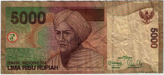 (,) Банкнота Индонезия 2013 год 5 000 рупий &quot;Туанку Имам Бонджол&quot;   VF