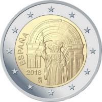 (016) Монета Испания 2018 год 2 евро "Сантьяго-де-Компостела"  Биметалл  UNC