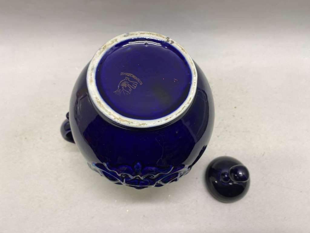 Кувшин кобальт позолота Бронницы Возрождение 24 см