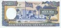 (№1987P-67b) Банкнота Уругвай 1987 год "10,000 Nuevos Pesos"