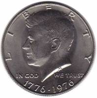 (1976) Монета США 1976 год 50 центов   200 лет независимости Медь-Никель  XF