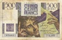 (№1948P-129b) Банкнота Франция 1948 год "500 Francs" ()
