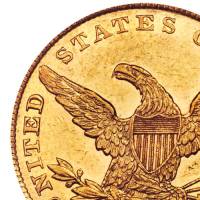 (1839, маленькие буквы  ) Монета США 1839 год 10 долларов   Золото Au 900  XF