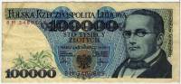 (1990) Банкнота Польша 1990 год 100 000 злотых "Станислав Монюшко"   VF