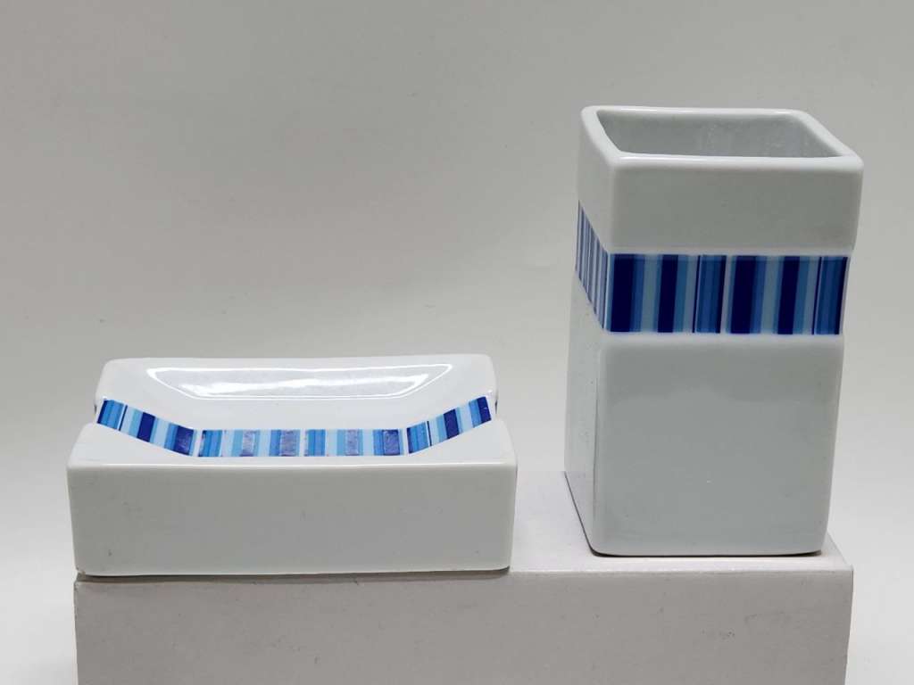 Мыльница и стакан для зубных щеток керамика Wenko