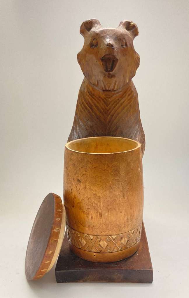 Деревянный медведь с бочонком кадушкой, СССР