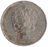  Монета Австро-Венгрия 1859 год      Серебро (Ag)  VF