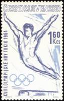 (1963-061) Марка Чехословакия "Гимнастика"    Летние Олимпийские игры 1964, Токио III O