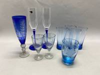 Фужеры Бокалы стаканы цветное стекло, синий, голубой цвет