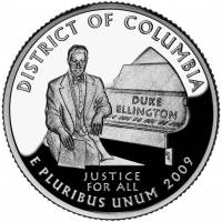 (051p) Монета США 2009 год 25 центов "Округ Колумбия" 2009 год Медь-Никель  UNC