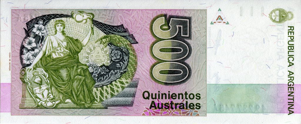 (1988) Банкнота Аргентина 1988 год 500 аустралей &quot;Николас Авельянеда&quot;   UNC