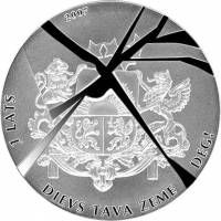 (2007) Монета Латвия 2007 год 1 лат "Иностранные правители"  Серебро Ag 925  PROOF