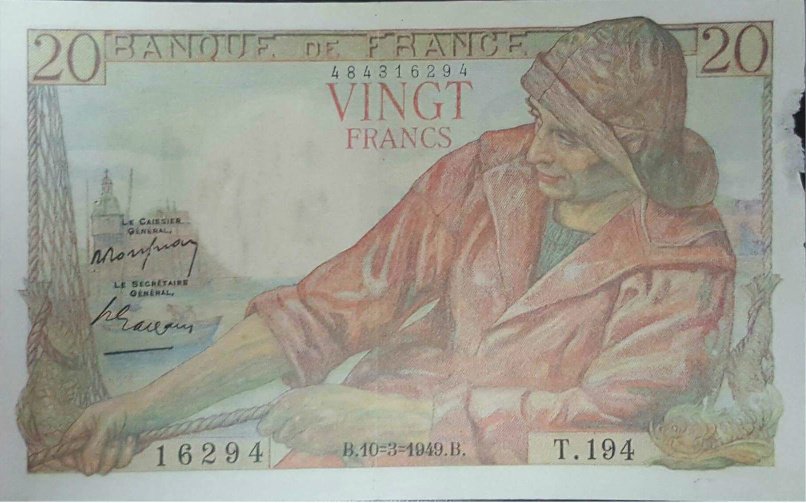 (№1949P-100c.1) Банкнота Франция 1949 год &quot;20 Francs&quot;
