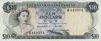 (№P-22b) Банкнота Багамские острова 1965 год 10 Dollars "Багамский доллар"
