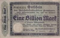 (№1923P-S1260b) Банкнота Германия 1923 год "1,000,000,000,000 Mark"