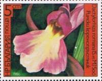 (1986-004) Марка Болгария "Пальчатокоренник римский"   Орхидеи I Θ