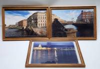 Фото 3 штуки Виды Петербурга в рамках деревянных А4