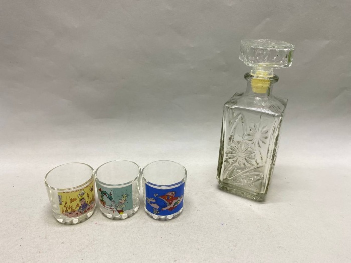 Графин + 3 стопки стекло