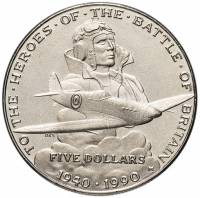 (1990) Монета Маршалловы Острова 1990 год 5 долларов "Герои Битвы за Британию"  Медь-Никель  UNC