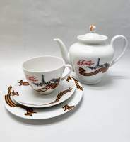 Чайный сервиз 65 лет победы чайник чашка блюдце тарелка