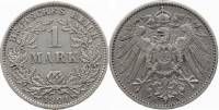 (1901G) Монета Германия (Империя) 1901 год 1 марка   Серебро Ag 900  XF