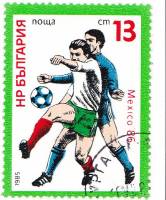 (1985-067) Марка Болгария "Футбол (2)"   ЧМ по футболу 1986 Мексика III Θ
