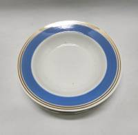 Тарелки суповые 3 шт Красный фарфорист Грузино СССР